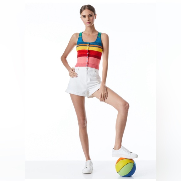 ALICE + OLIVIA Daryn Button Crop Top - Size Small - Picture 6 of 6